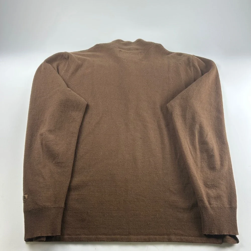 The North Face Mens M VTG Brown Merino Wool Blend Quarter Zip Heritage Sweater